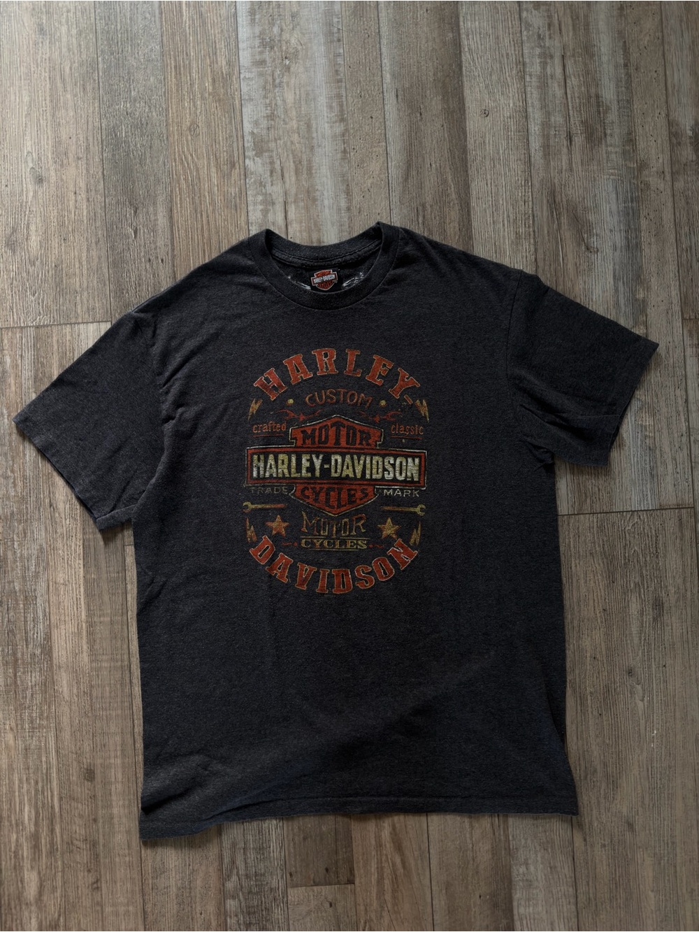 Harley-Davidson Short Sleeve Tee with Rust Orange Logo